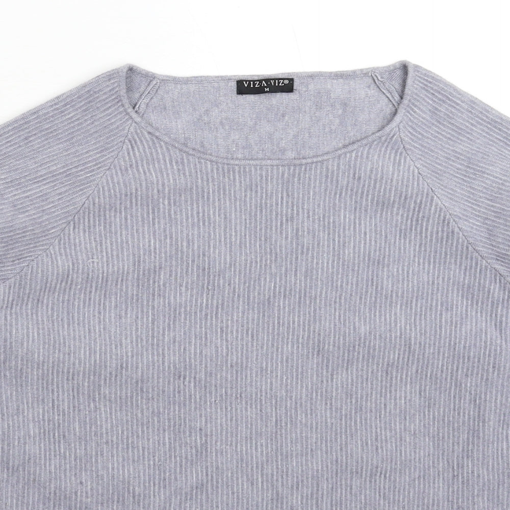 Viz a Viz Womens Grey  Knit Pullover Jumper Size M