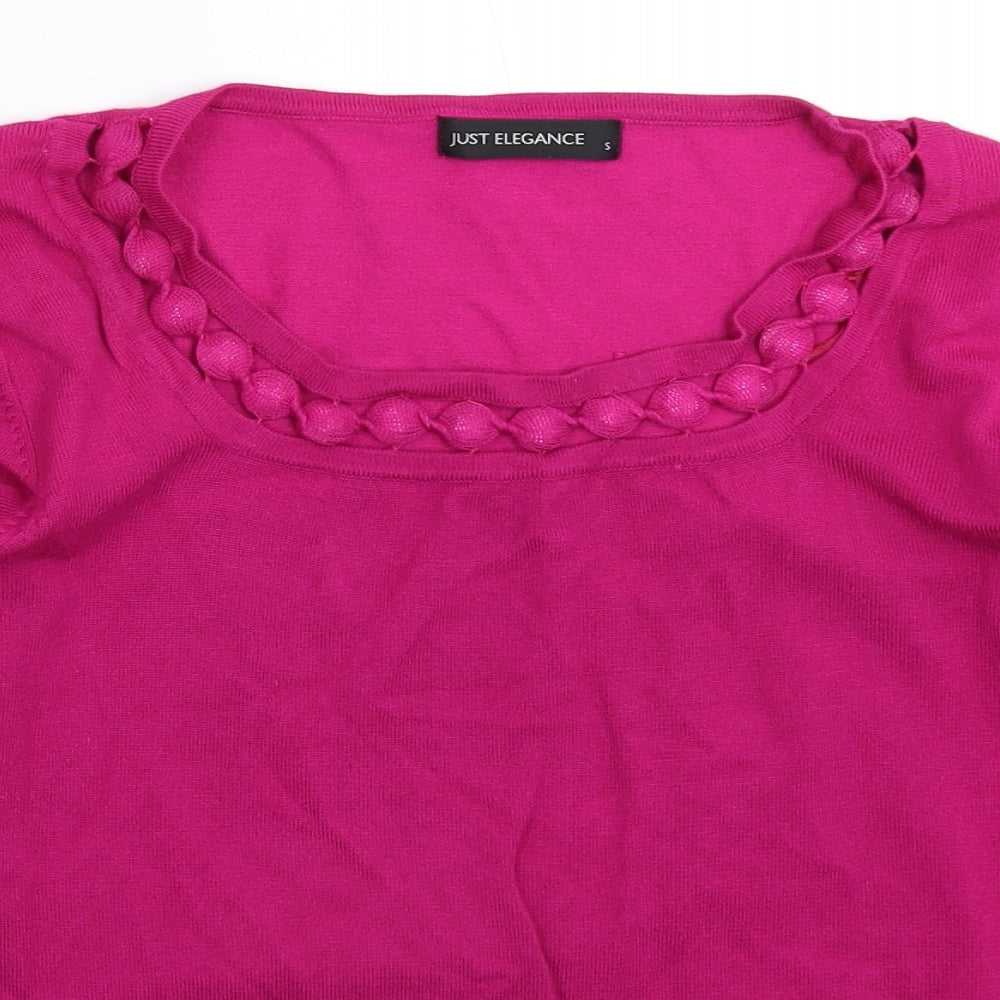 Just Elegance Womens Pink  Knit Pullover Jumper Size S