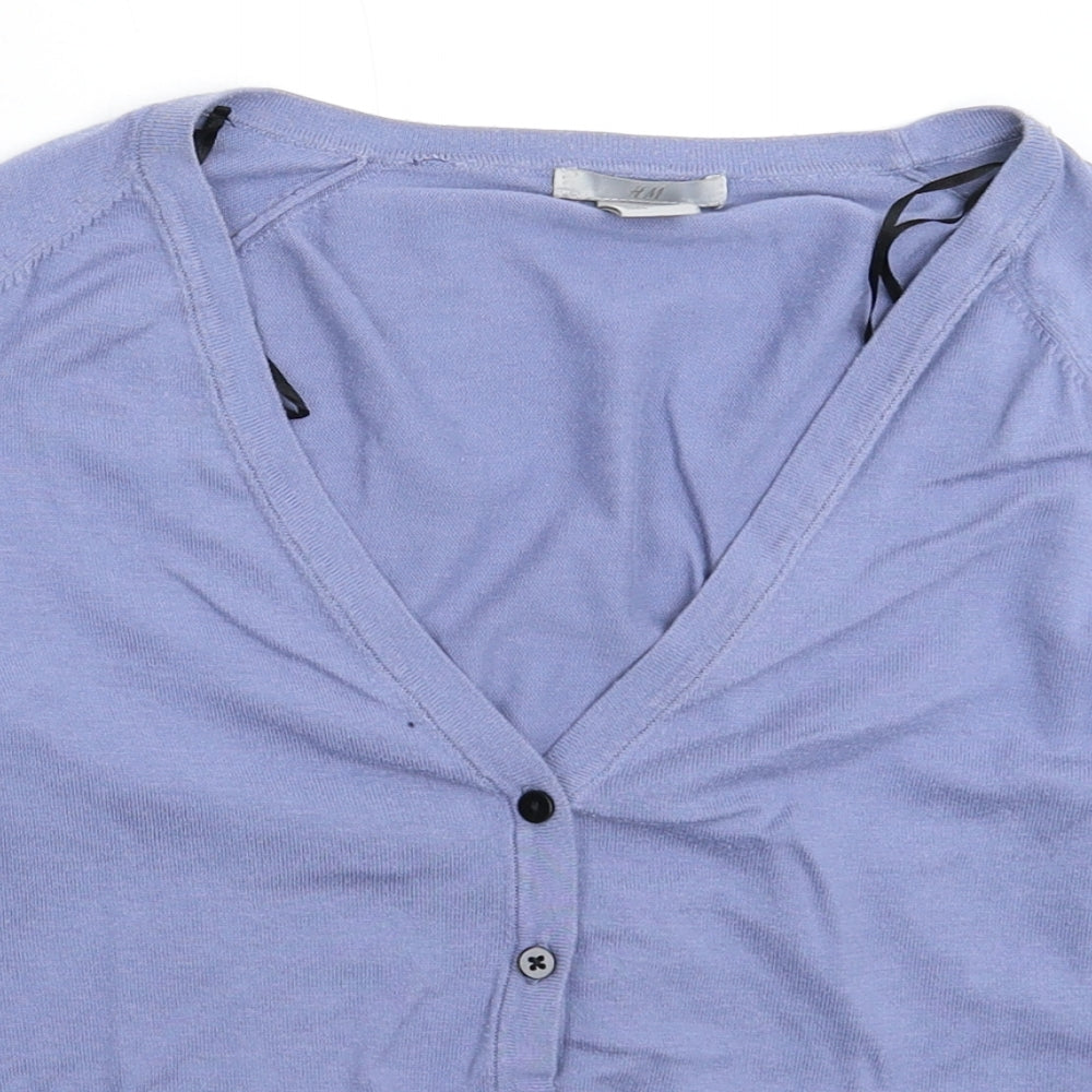 H&M Womens Blue  Knit Cape Jumper Size M