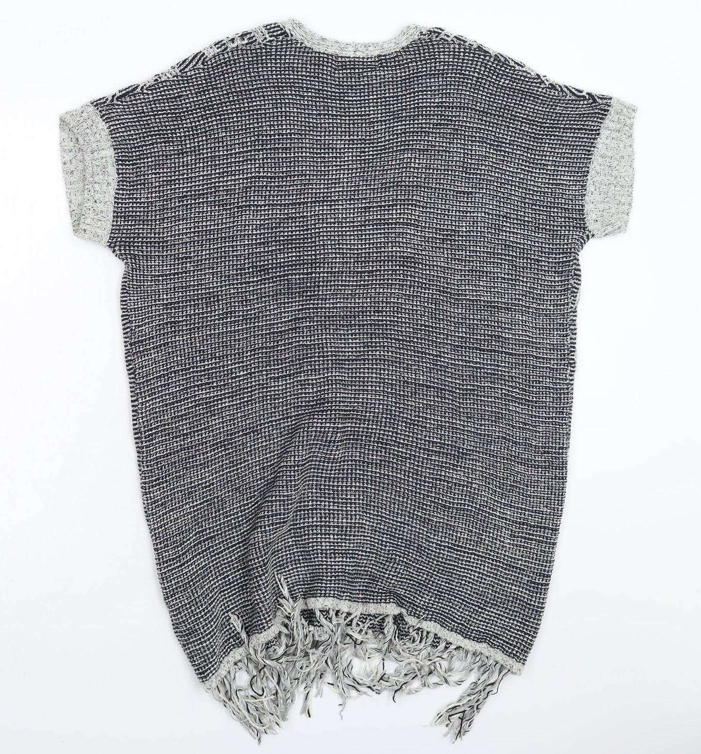 NEXT Womens Grey Geometric Knit Cardigan Jumper Size 10