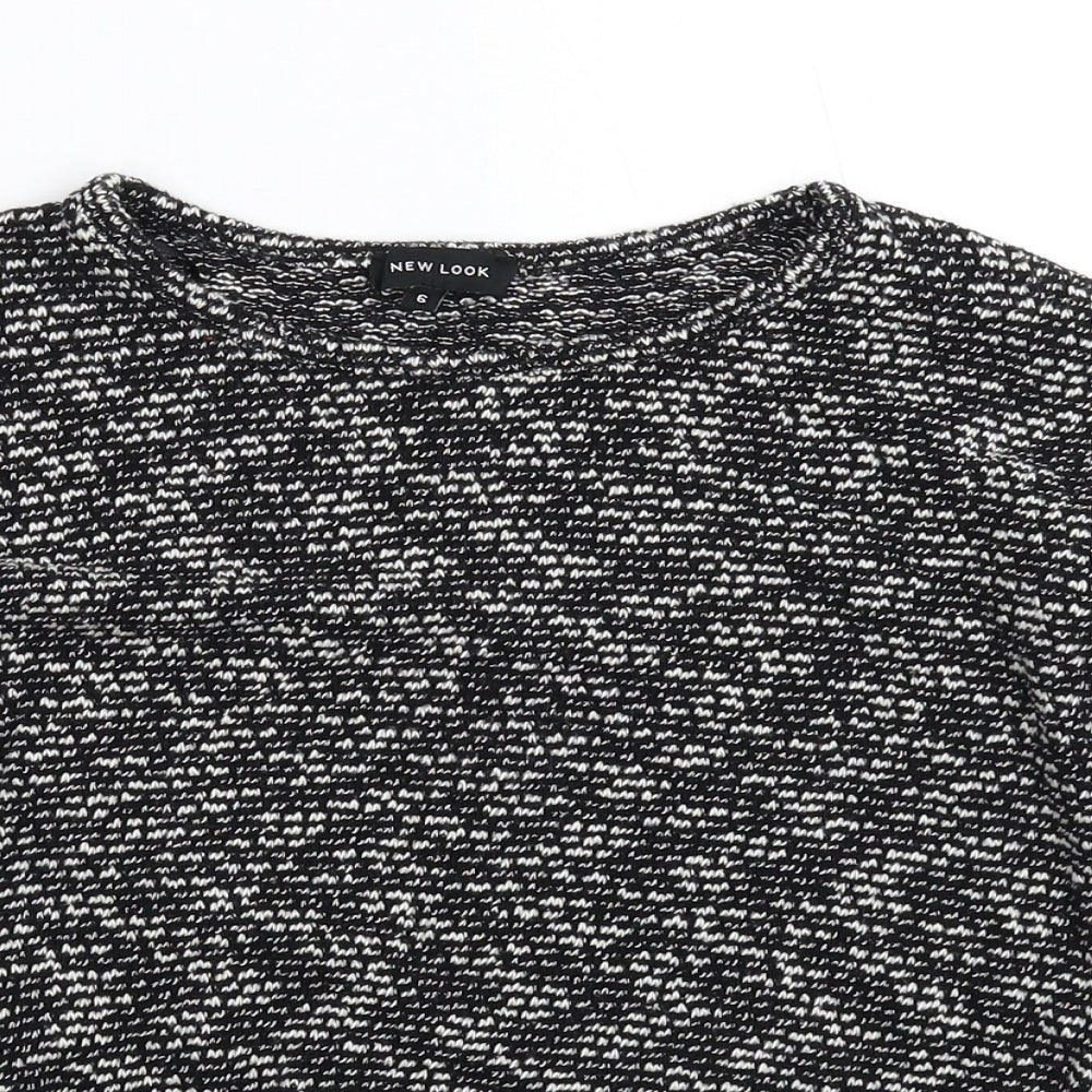 New Look Womens Black  Knit Pullover Jumper Size 6