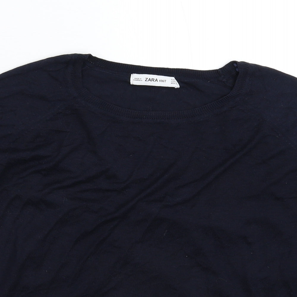 Zara Womens Blue  Knit Pullover Jumper Size S