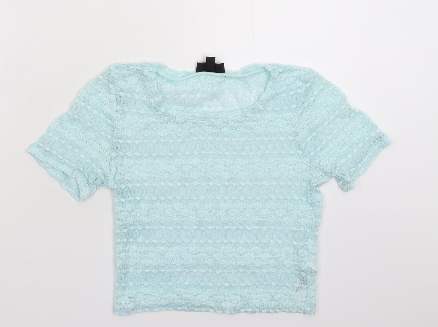 Topshop Womens Blue  Knit Basic T-Shirt Size 10