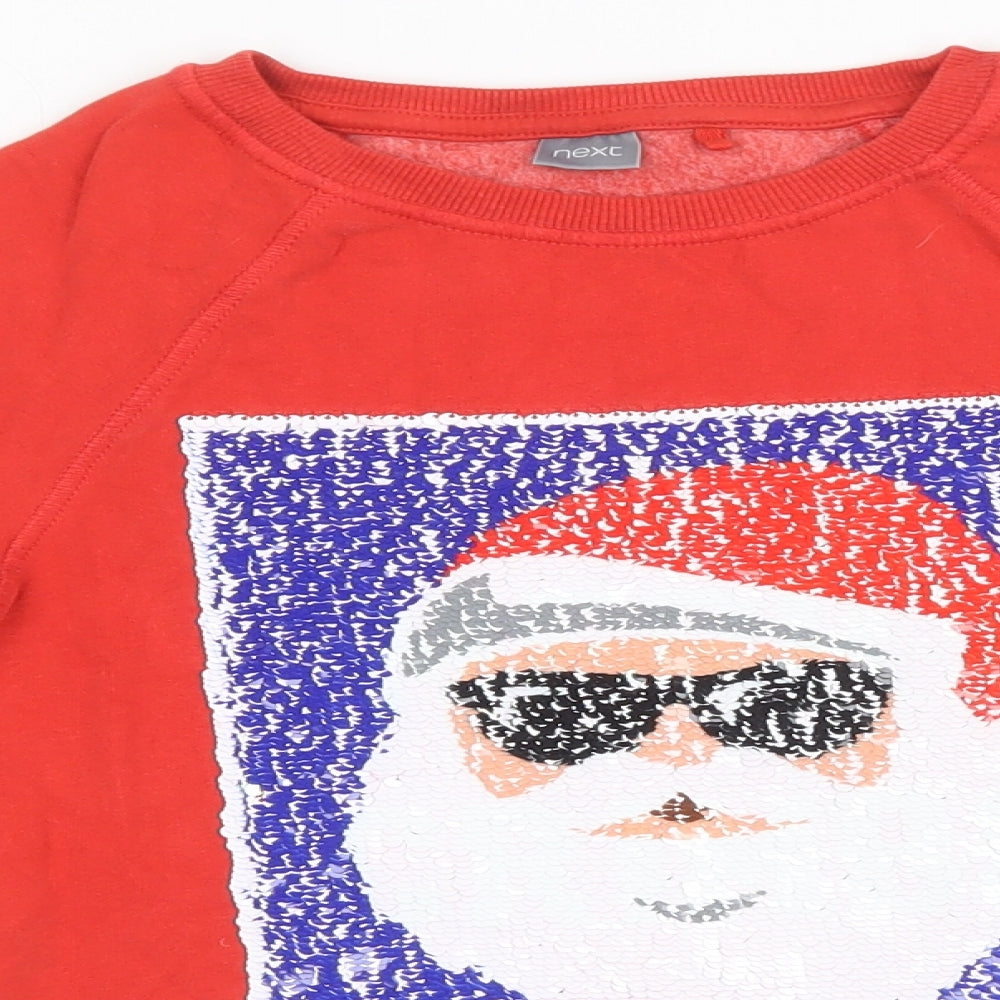 NEXT Girls Red   Pullover Sweatshirt Size 9 Years  - chrismas