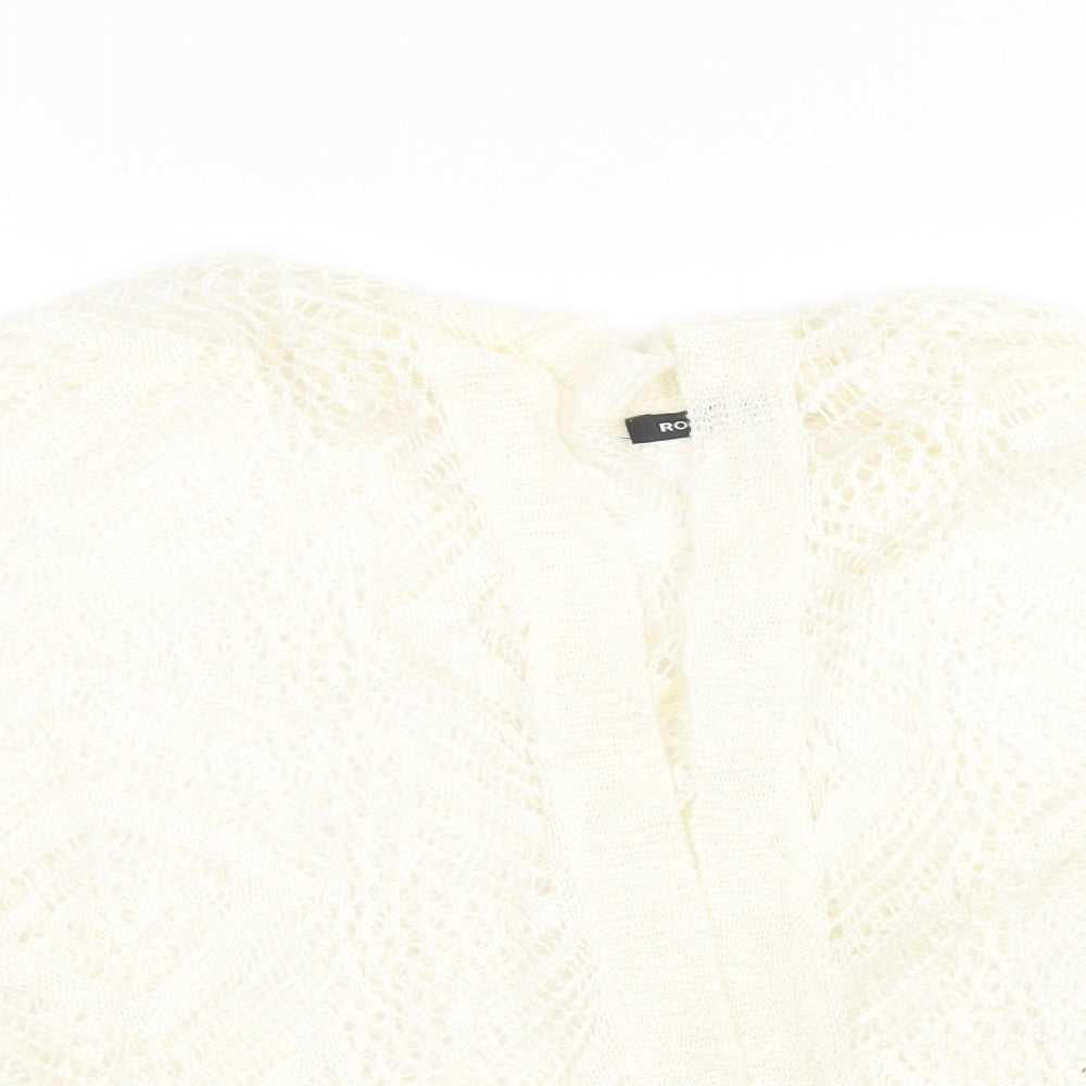 Roman Womens White  Knit Cardigan Jumper Size 16