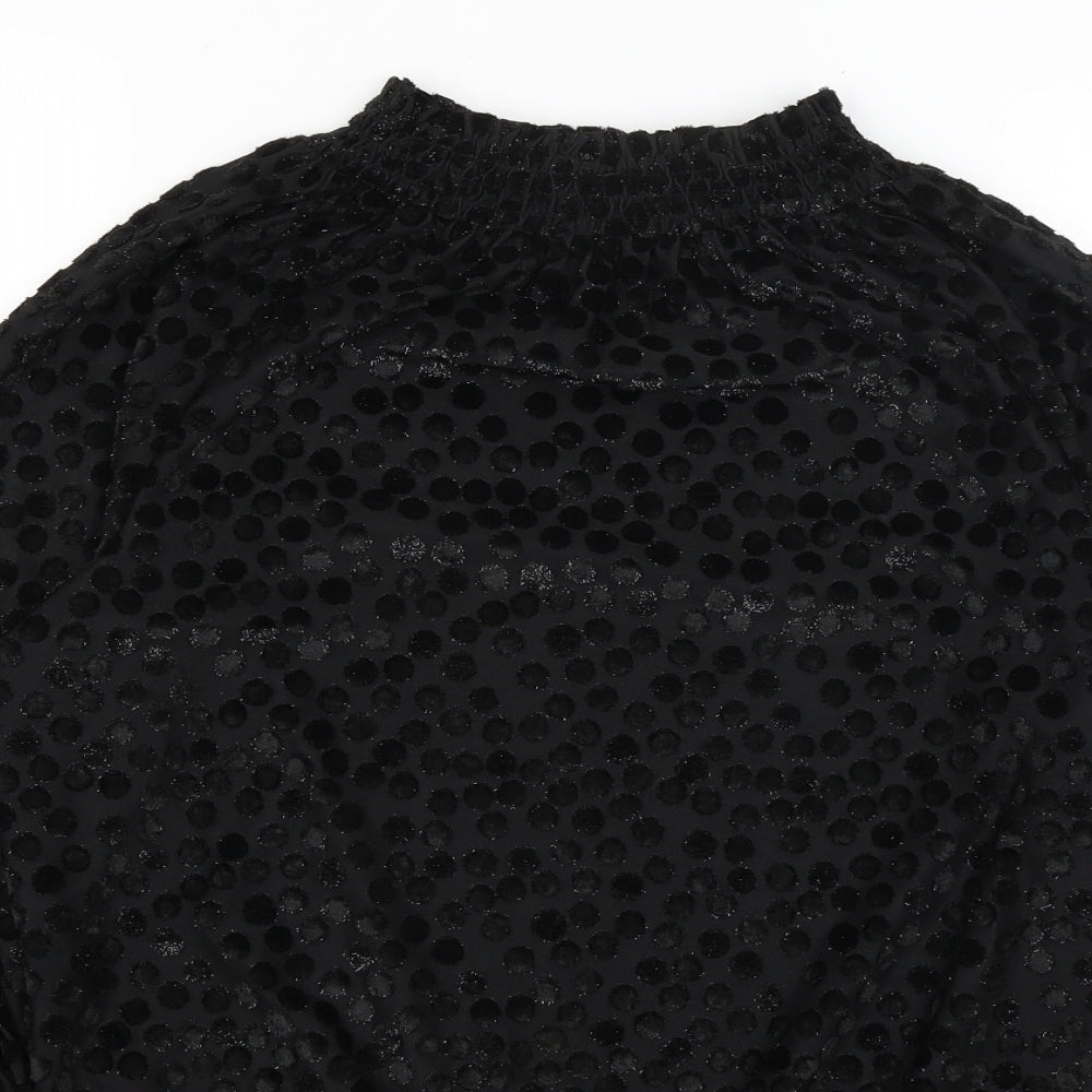 M&S Womens Black Polka Dot  Pullover Jumper Size 10