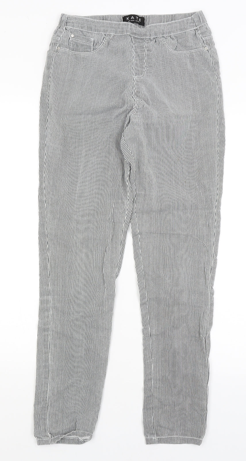 Peacocks Womens Grey Striped  Trousers  Size 10 L27 in