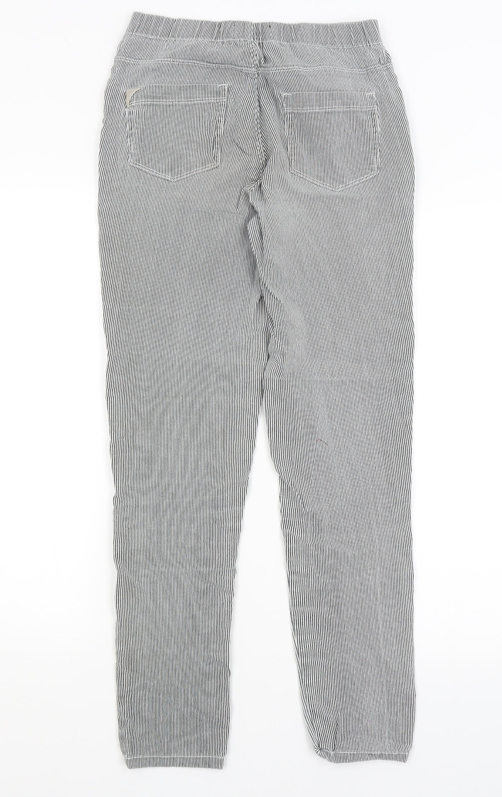 Peacocks Womens Grey Striped  Trousers  Size 10 L27 in