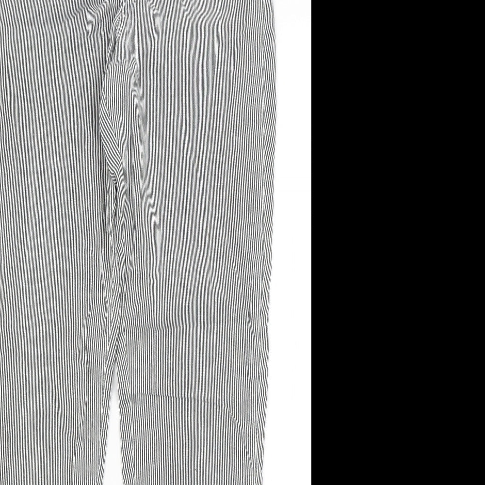 Peacocks Womens Grey Striped  Trousers  Size 10 L27 in