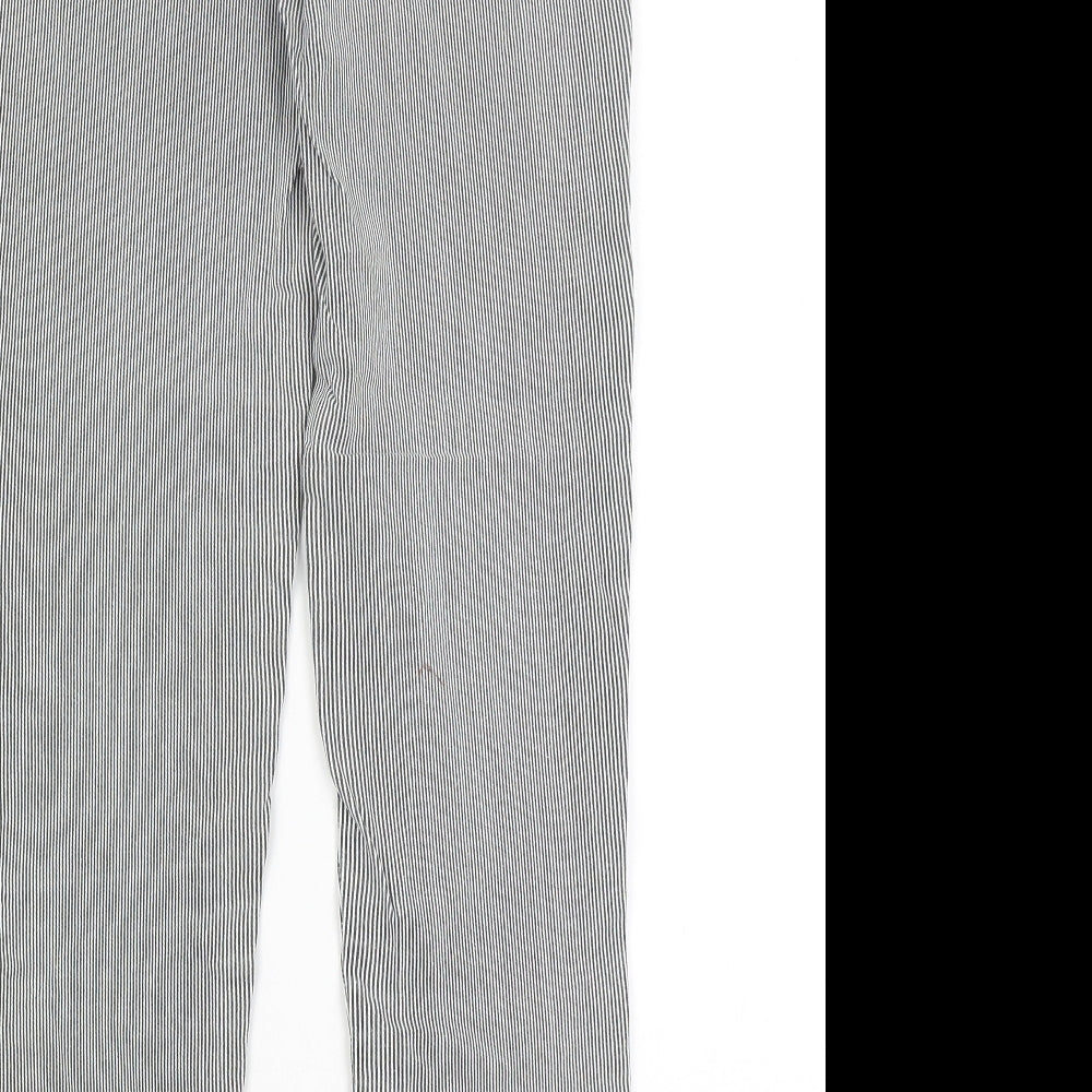 Peacocks Womens Grey Striped  Trousers  Size 10 L27 in