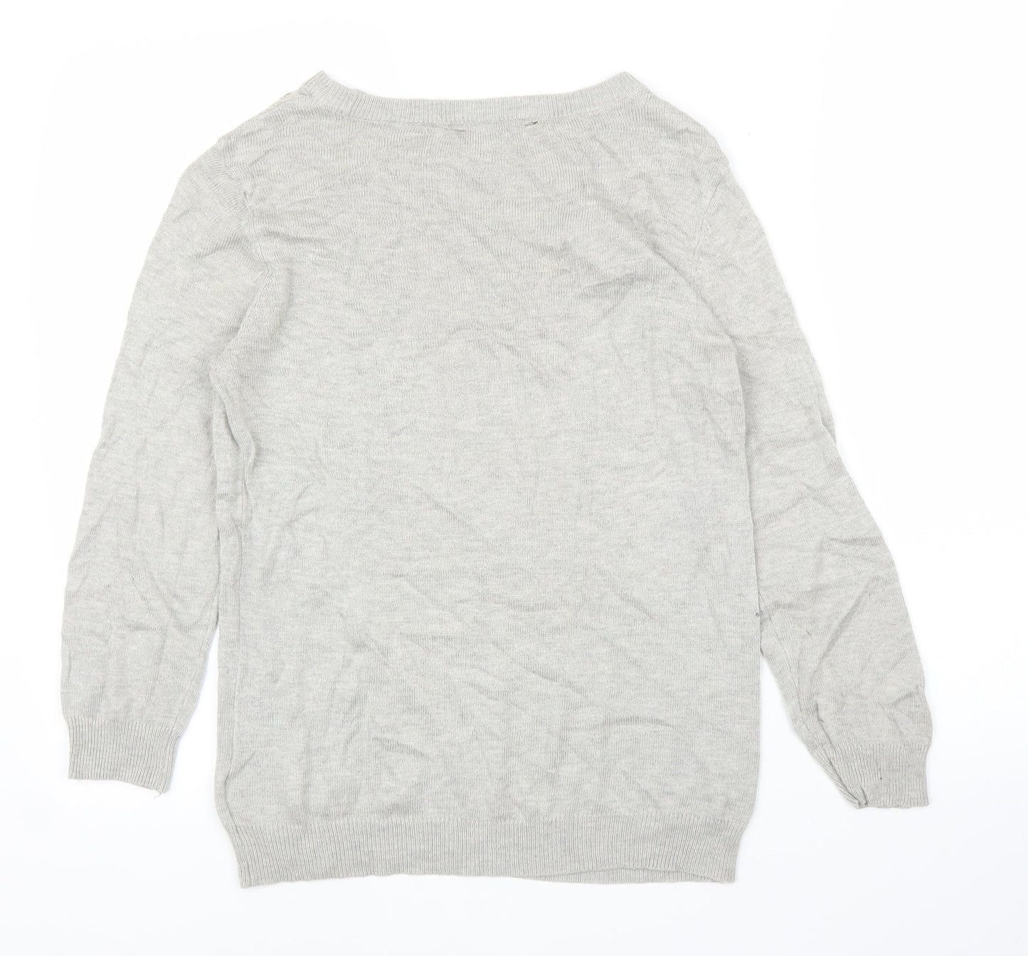 Dorothy Perkins Womens Grey Floral  Pullover Jumper Size 10