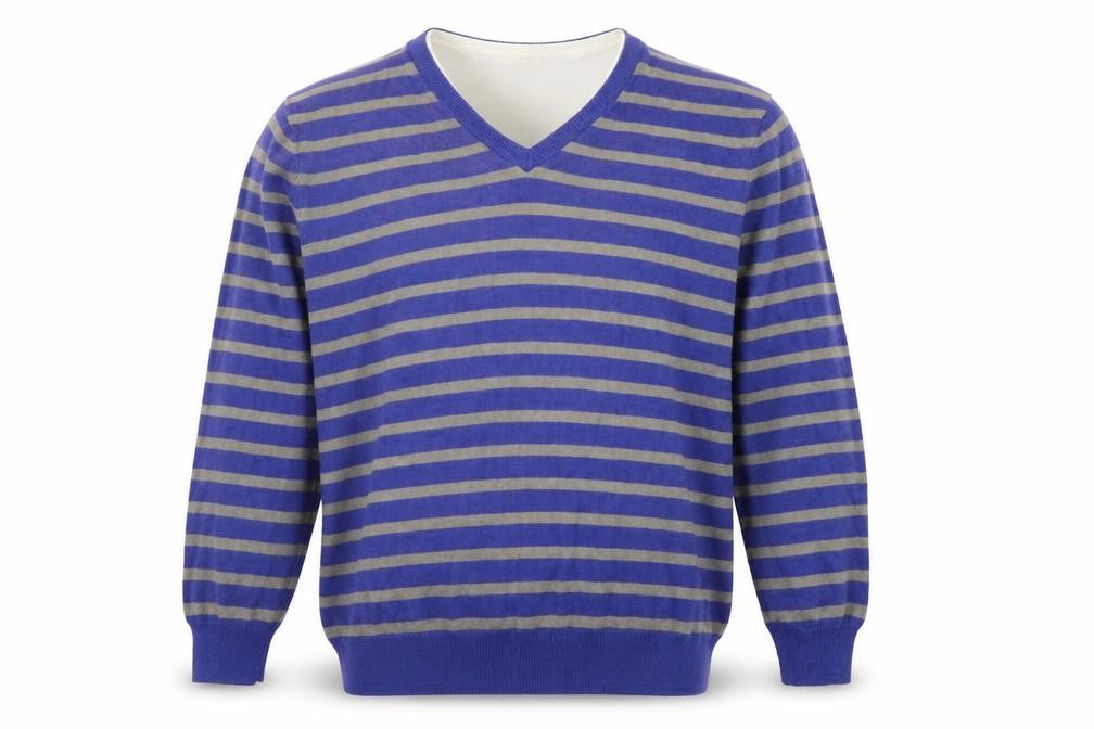 Oak Valley Mens Blue Striped  Pullover Jumper Size XL