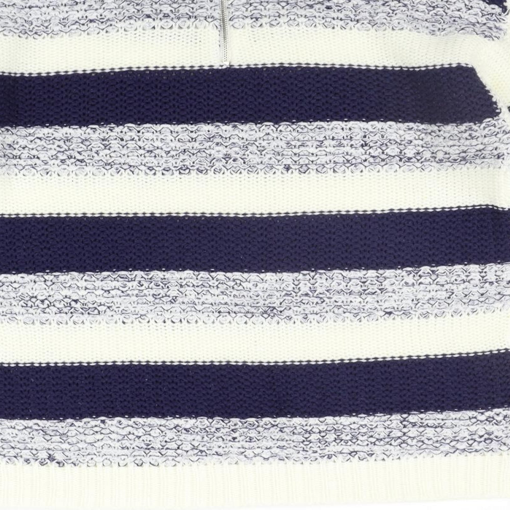 BM Womens Blue Striped  Pullover Jumper Size S