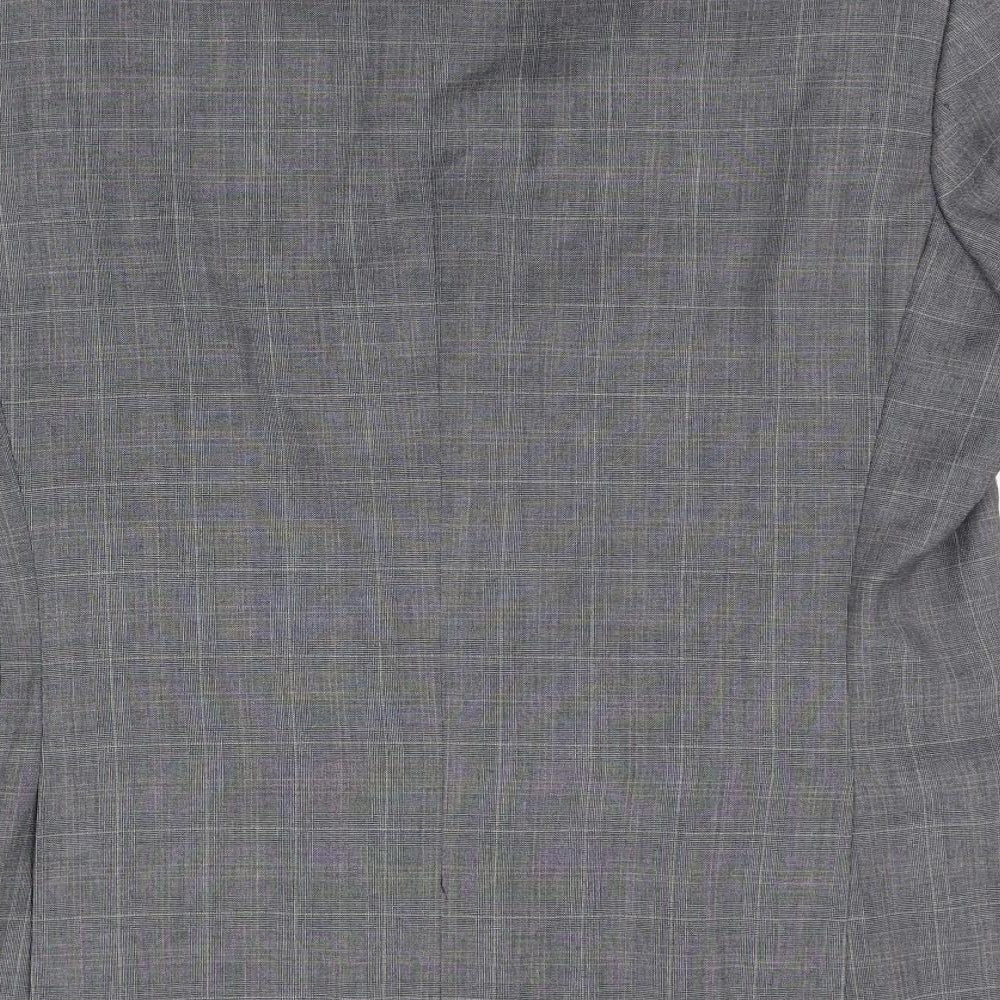 VOEUT Mens Grey Check  Jacket Suit Jacket Size S