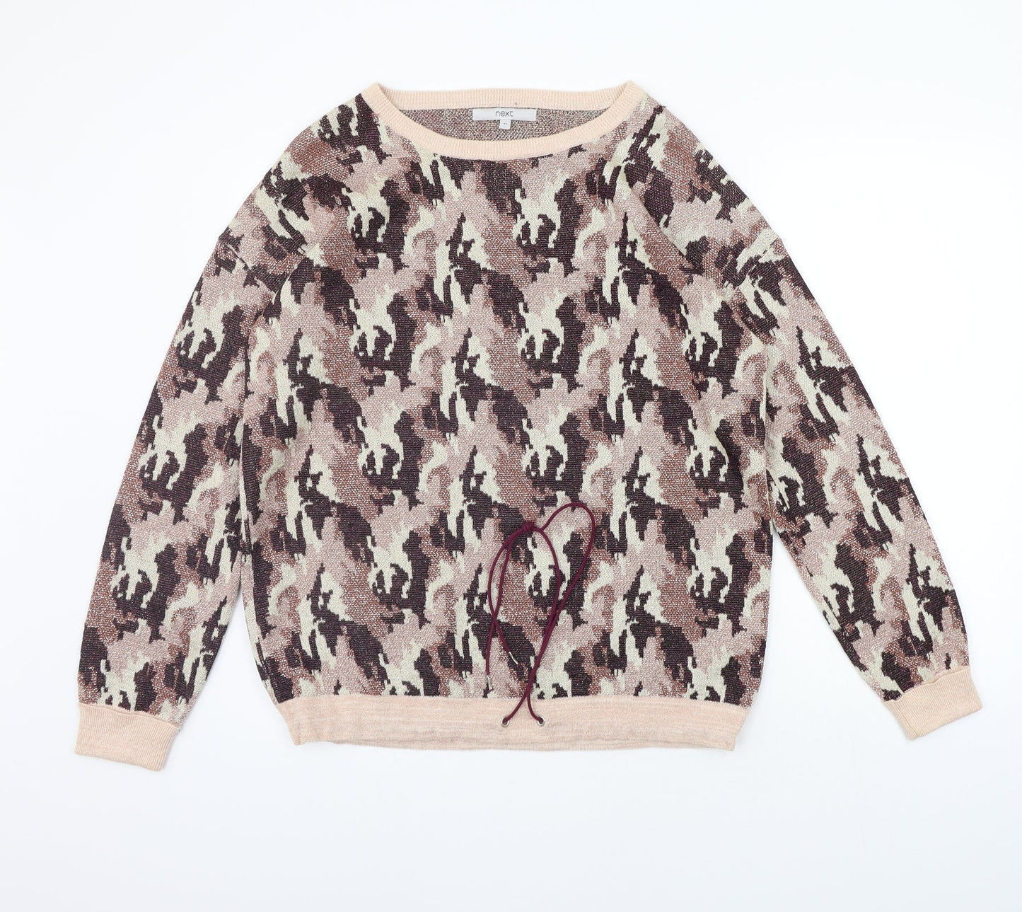 NEXT Womens Pink Geometric  Pullover Jumper Size 14