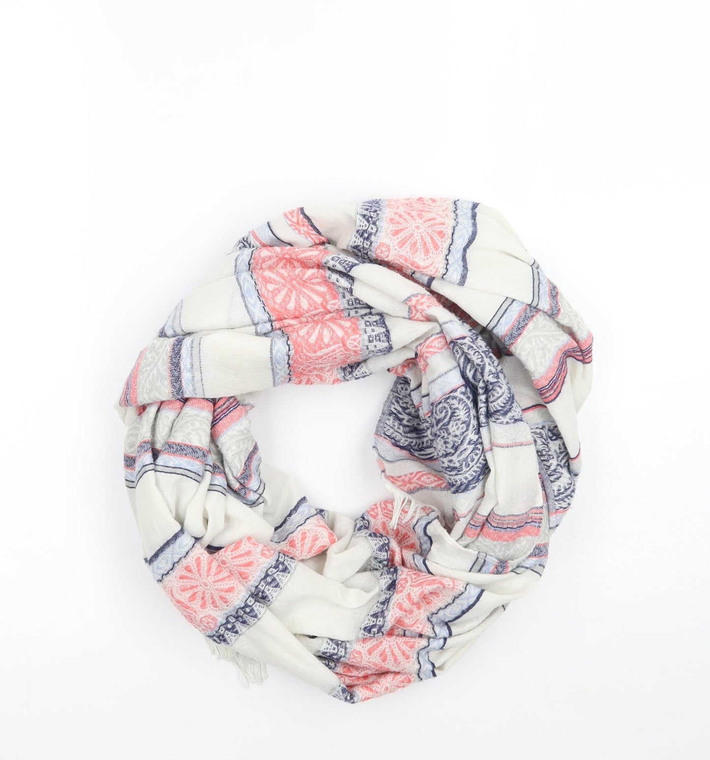 Preworn Womens White Striped   Scarf