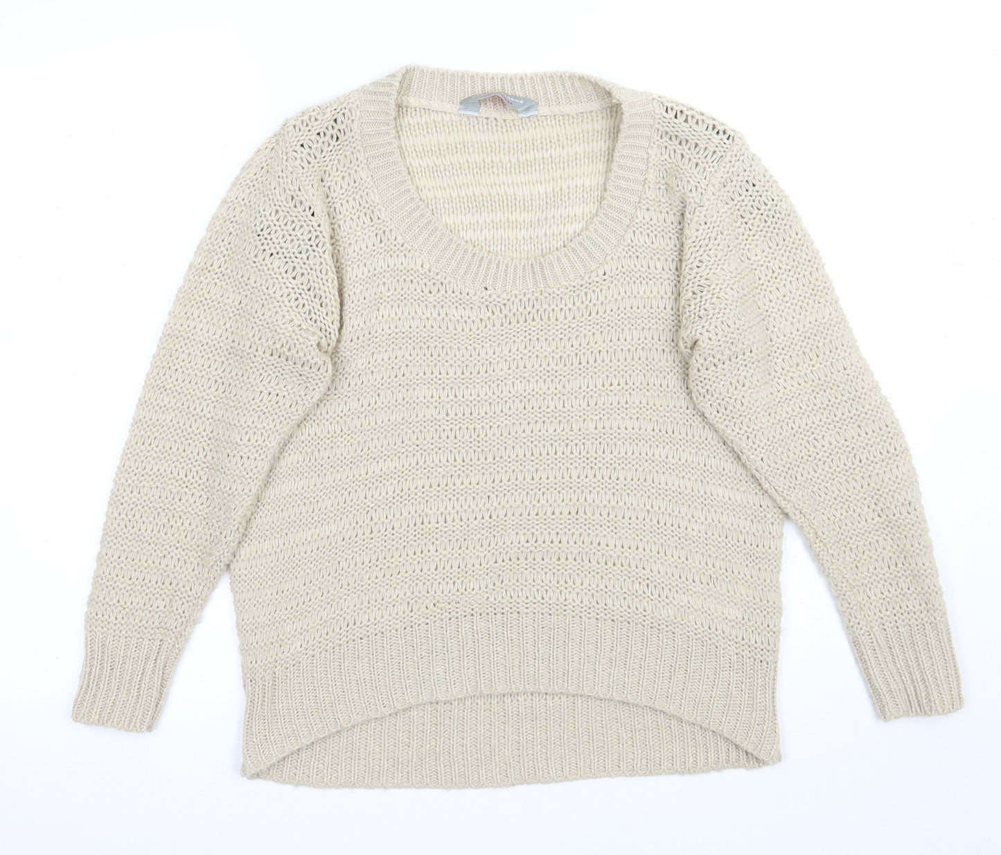 Dorothy Perkins Womens Beige   Pullover Jumper Size L