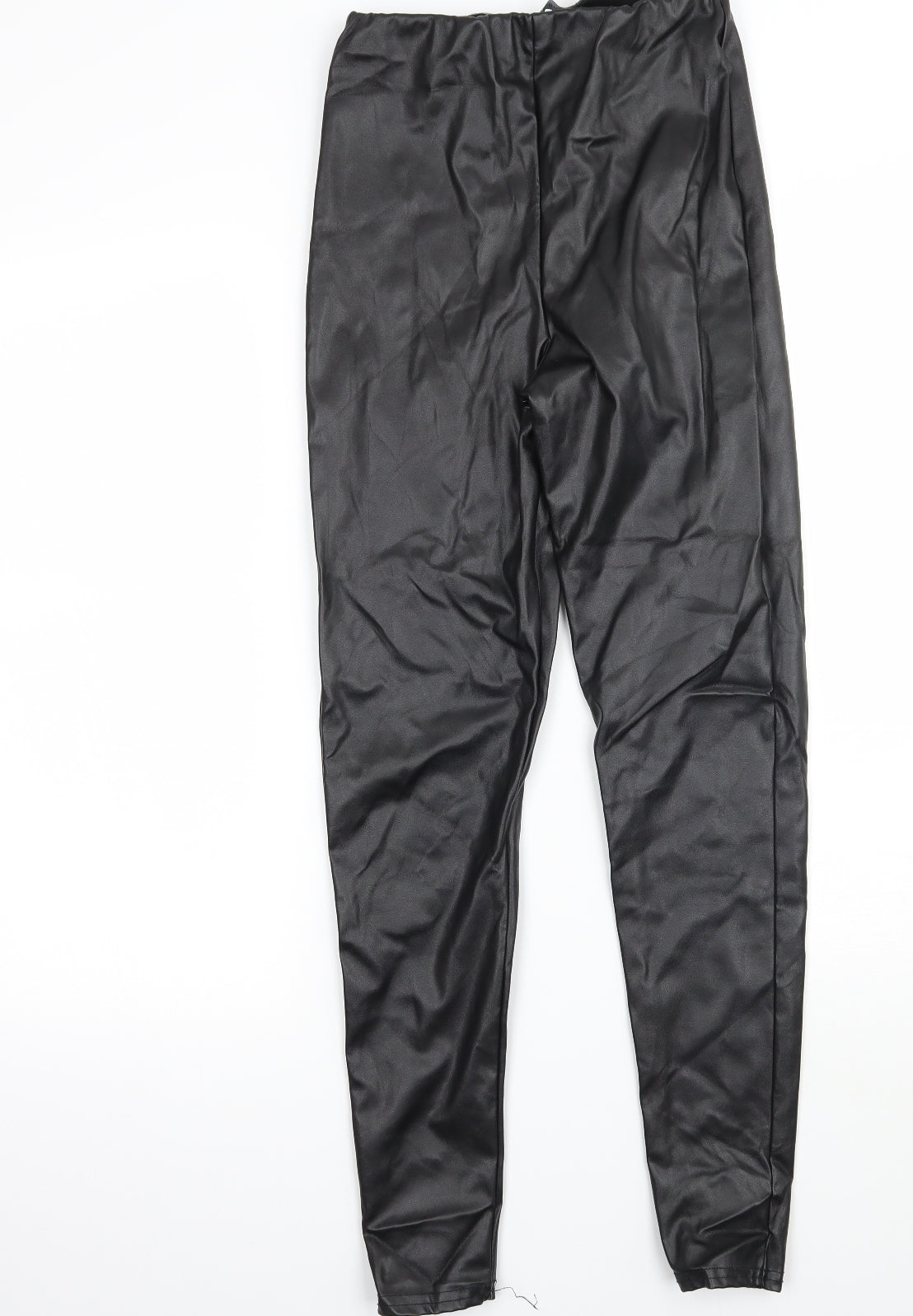 PRETTYLITTLETHING Womens Black  Ramie Capri Leggings Size 6 L27 in