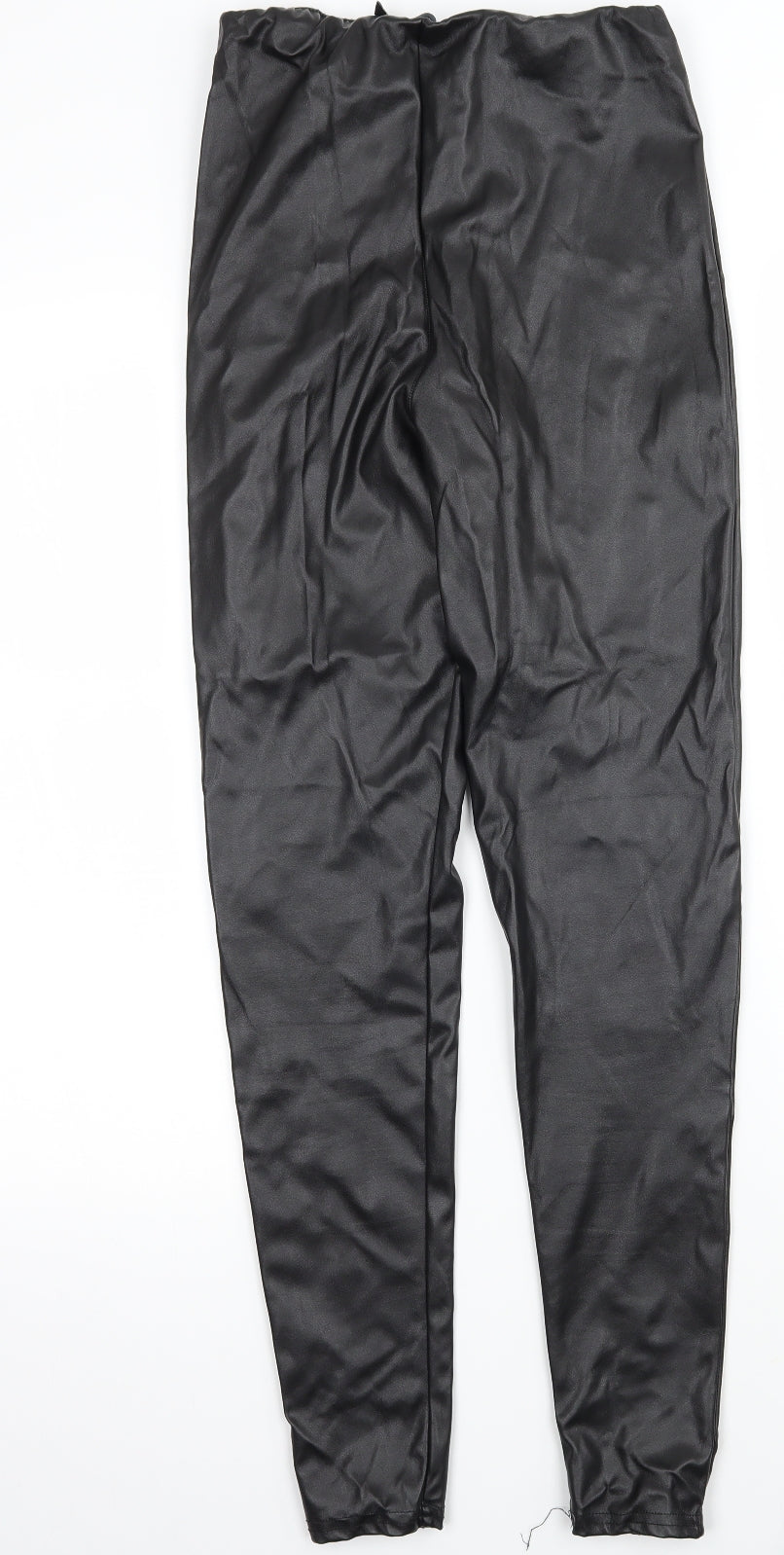 PRETTYLITTLETHING Womens Black  Ramie Capri Leggings Size 6 L27 in