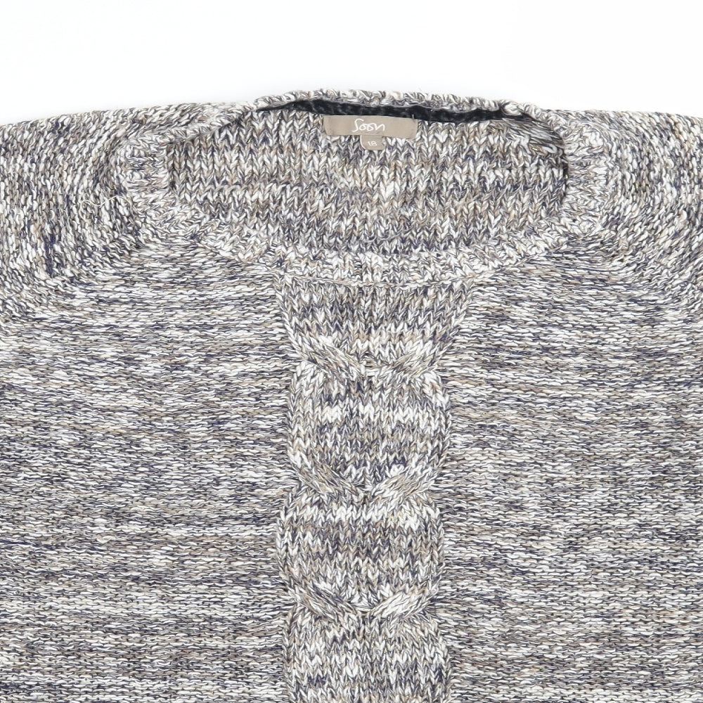 Soon Womens Grey   Pullover Jumper Size 18