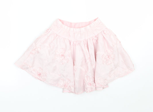 Adams Girls Pink Floral  A-Line Skirt Size 2 Years