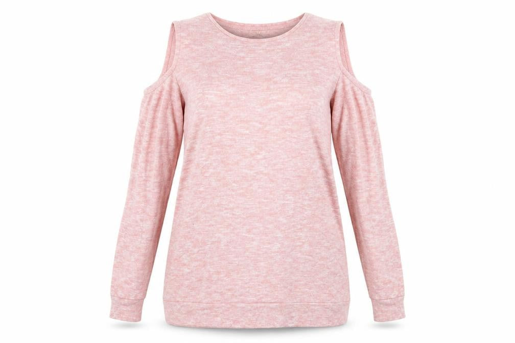 Front view of Papaya women’s pink jumper, size UK 14