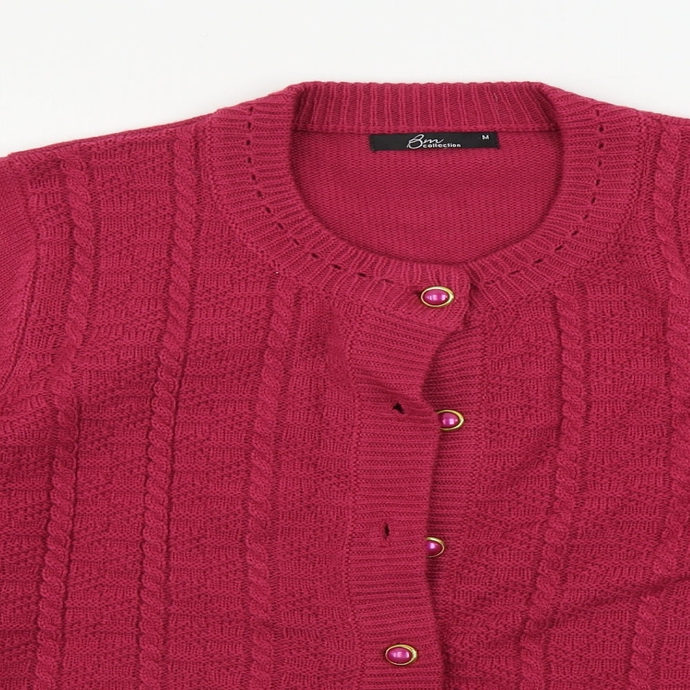 BM Womens Pink   Cardigan Jumper Size M