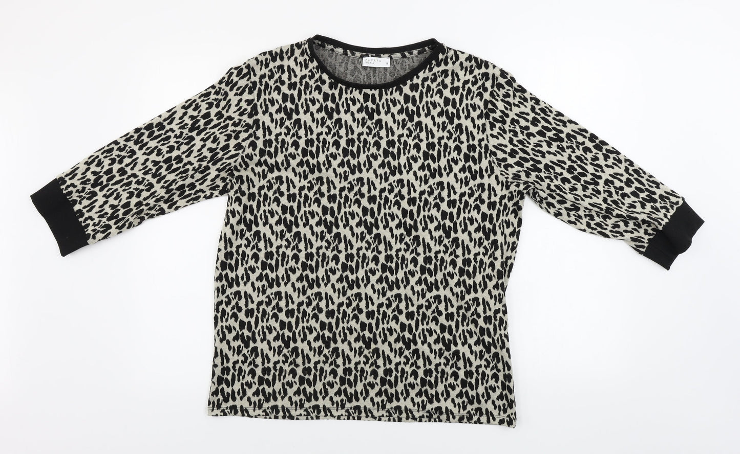 Papaya  Womens Beige Animal Print  Pullover Jumper Size 14