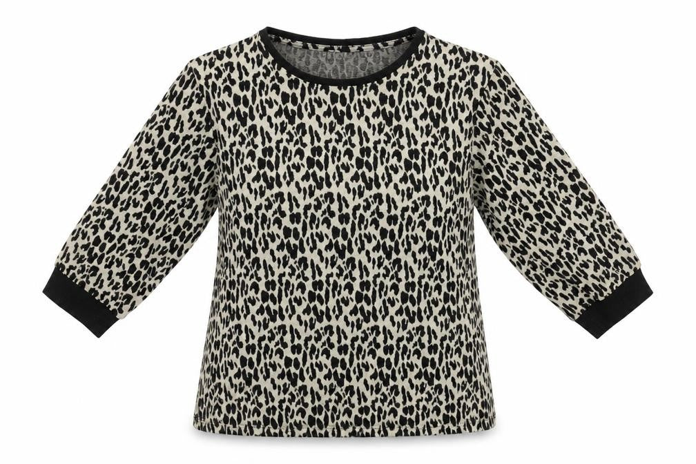 Front view of Papaya women’s beige animal print jumper, size UK 14
