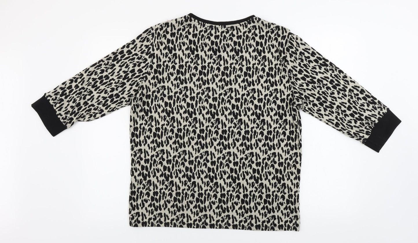 Papaya  Womens Beige Animal Print  Pullover Jumper Size 14