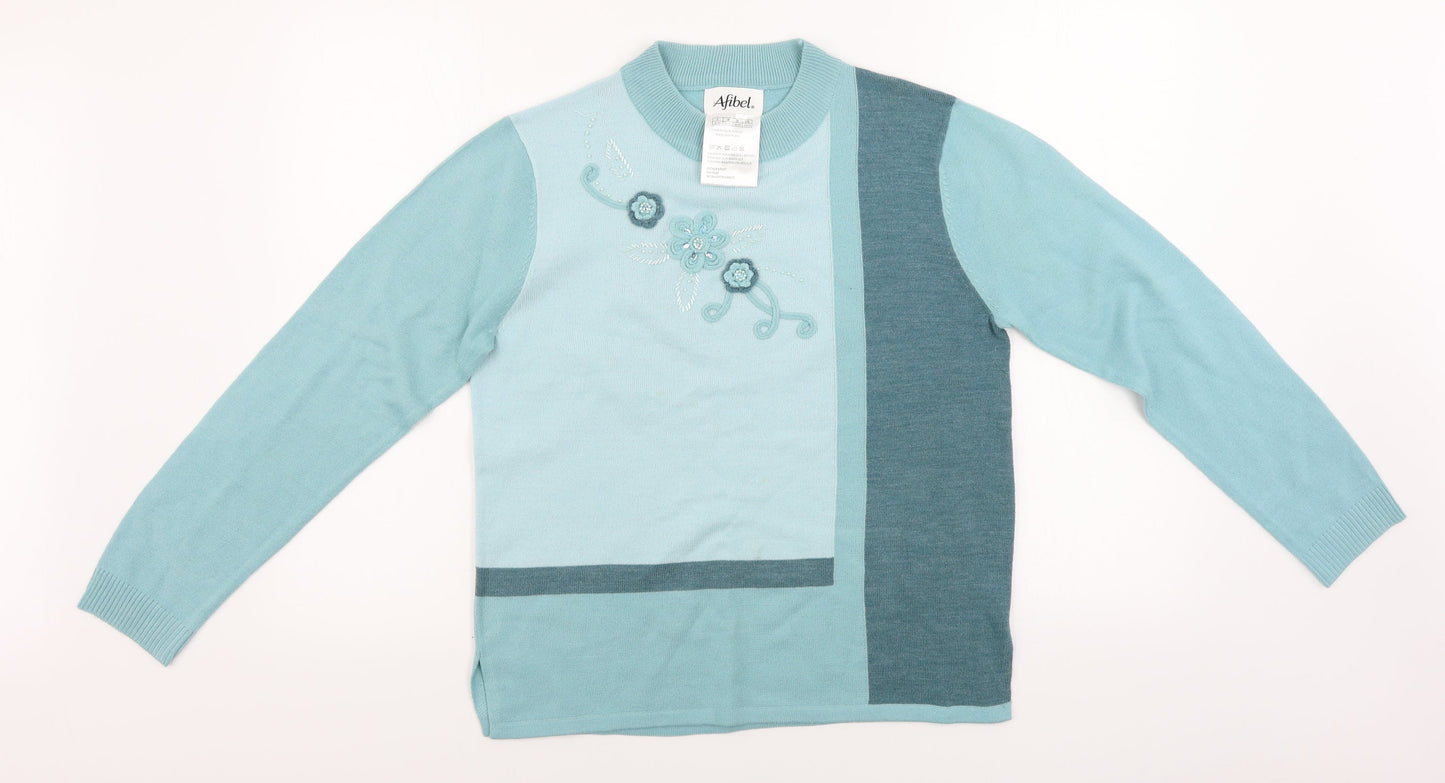 Afibel   Womens Blue   Pullover Jumper Size 10