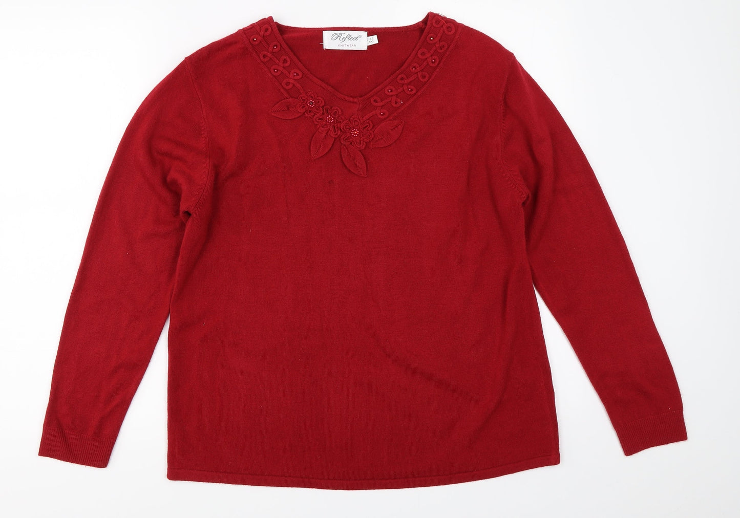 Reflect Womens Red   Pullover Jumper Size L