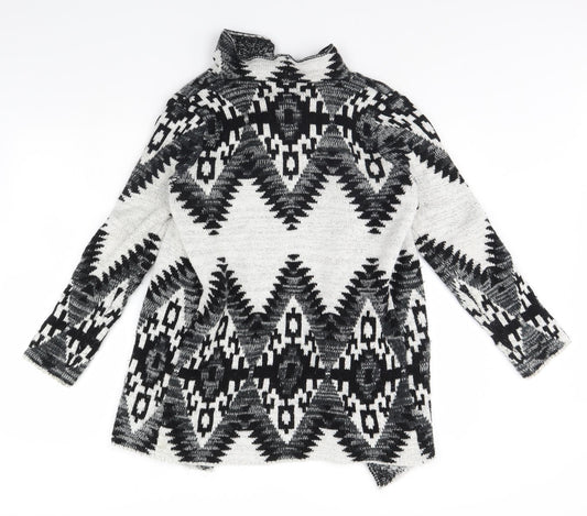 Papaya Womens Black Geometric  Jacket  Size S