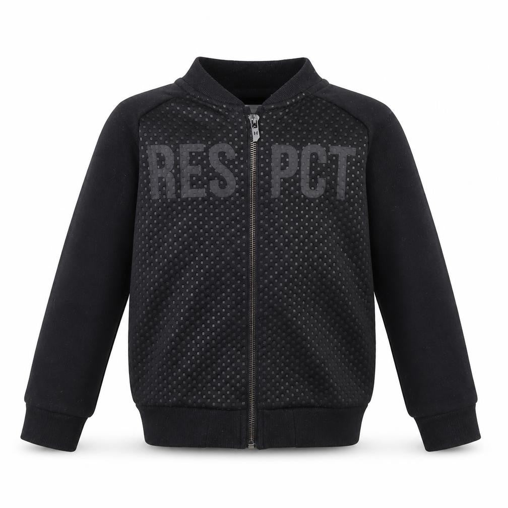 Front view of Minoti girls’ black jacket, size 4, years
