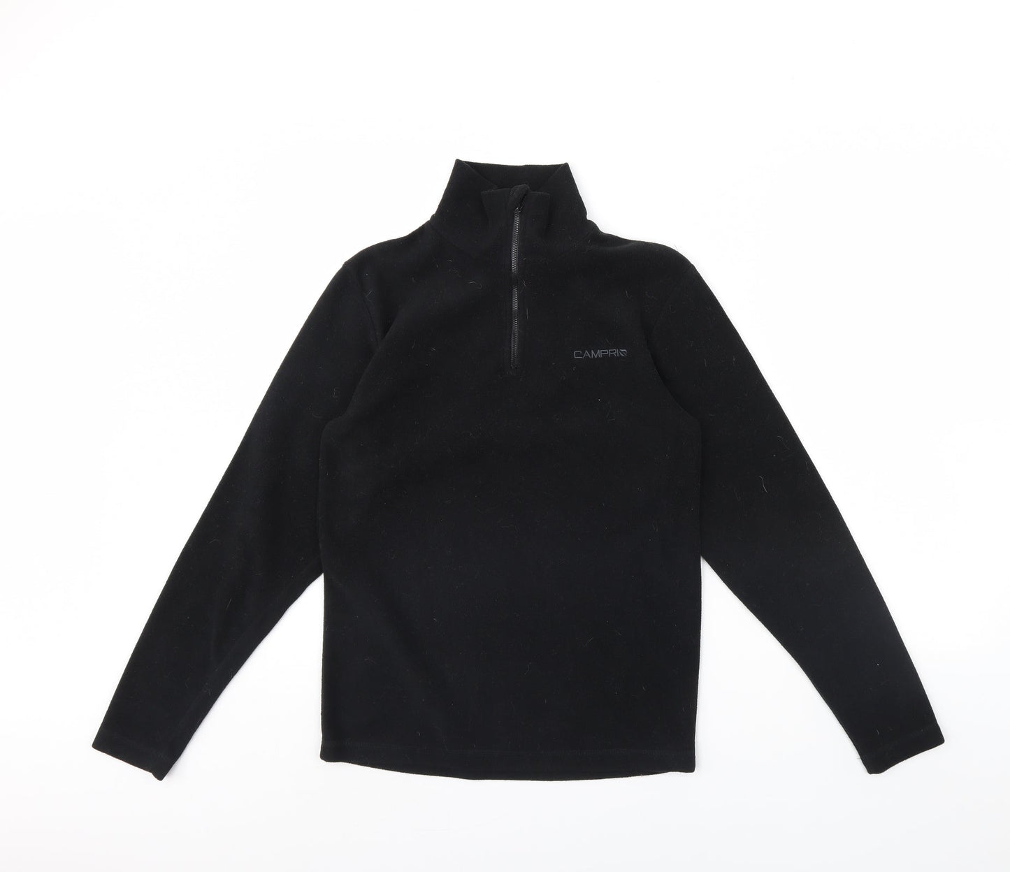 Campri Boys Black  Fleece Henley Jumper Size 13 Years