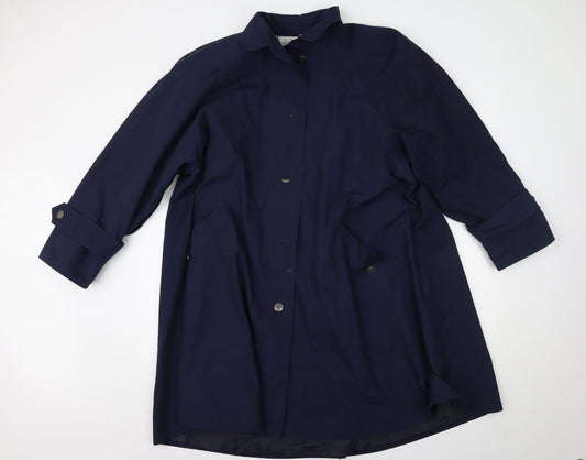 miss helen Womens Blue   Overcoat Coat Size XS