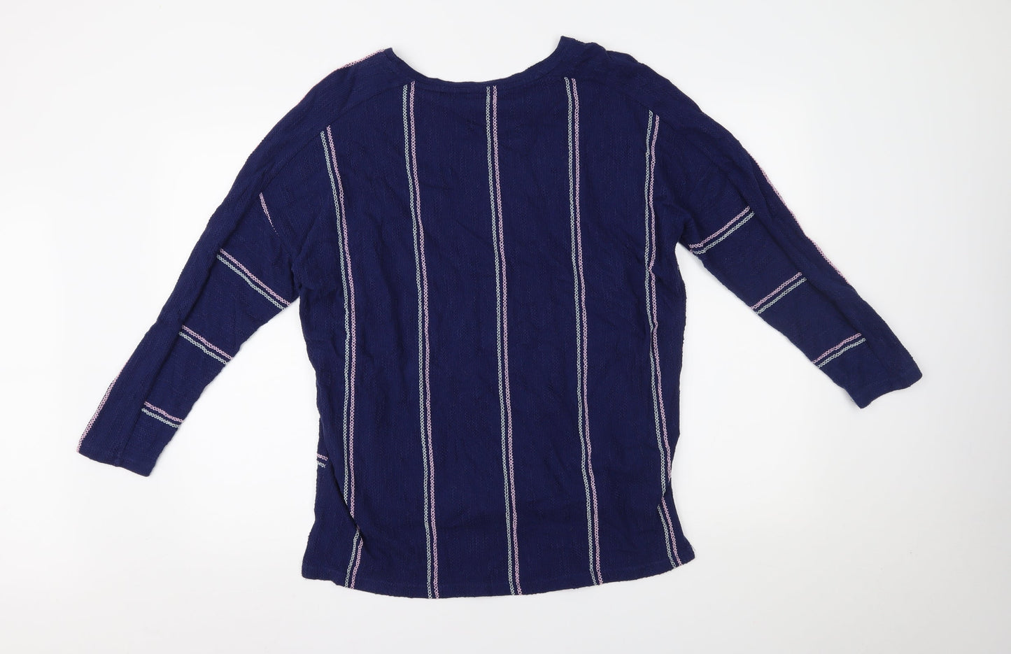 Love Leisure Womens Blue Striped  Basic Blouse Size 16