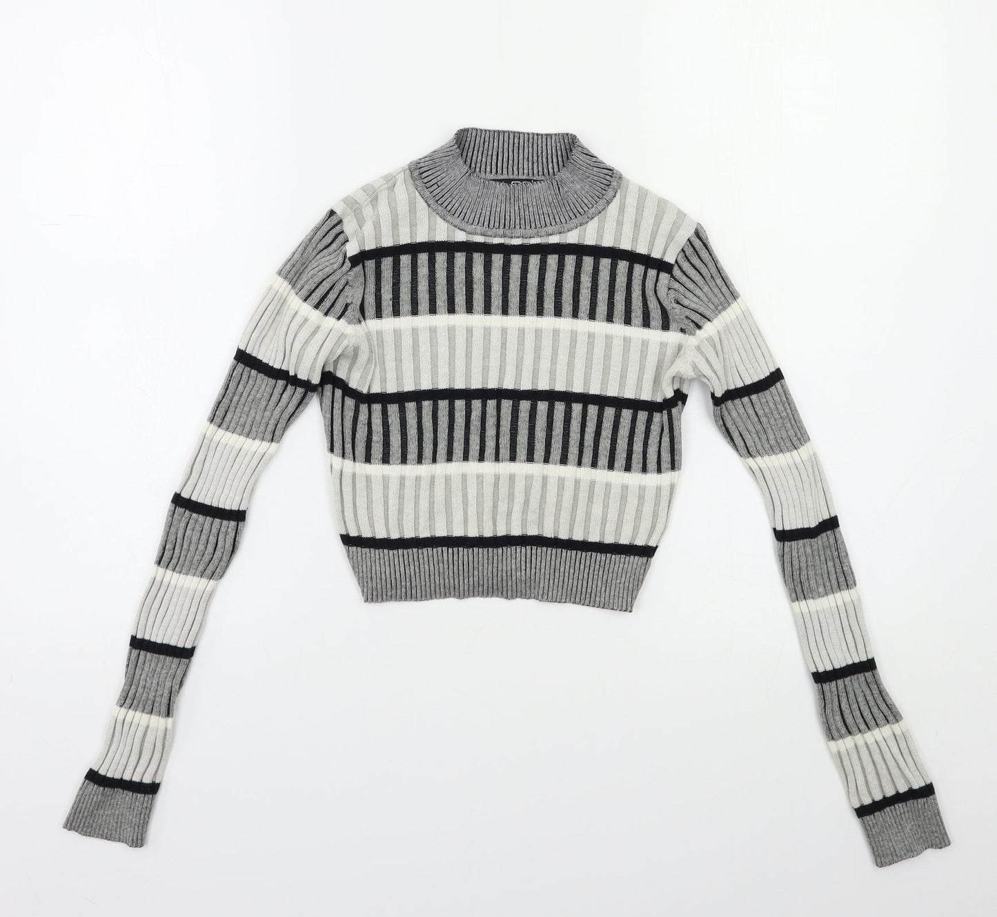 Select Womens Grey Striped  Pullover Jumper Size S