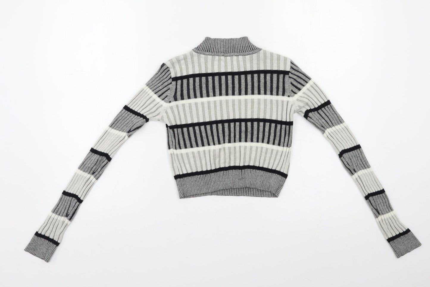 Select Womens Grey Striped  Pullover Jumper Size S