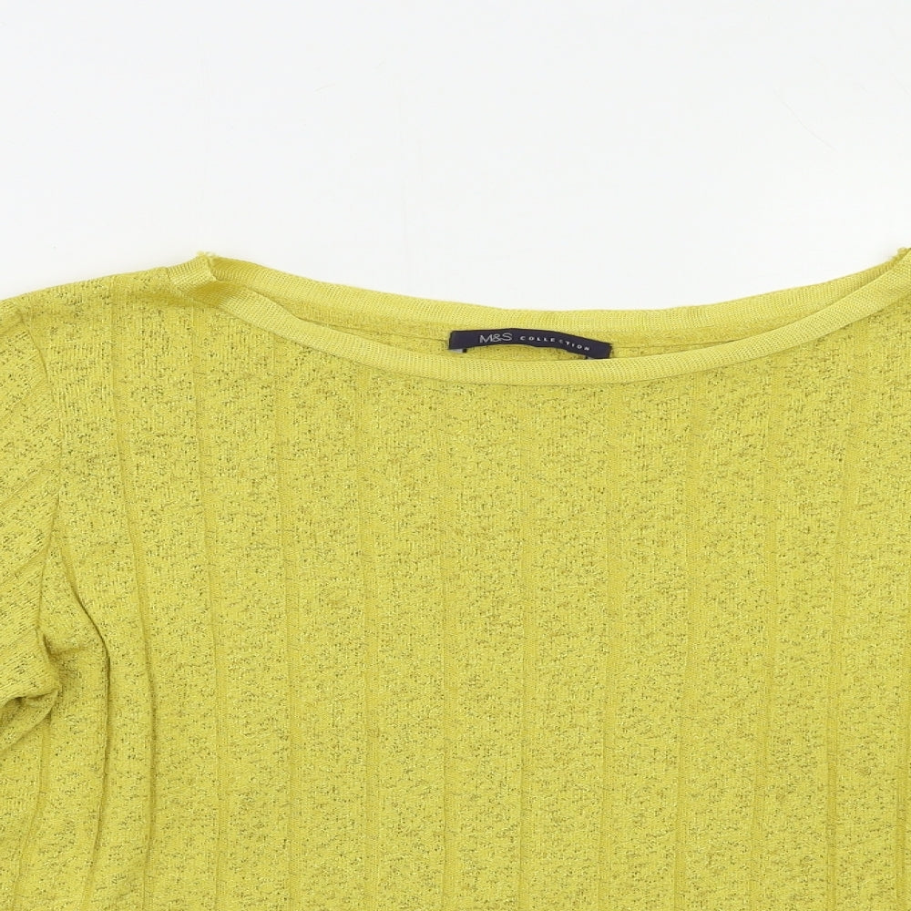 M&S Womens Yellow   Pullover Jumper Size 12
