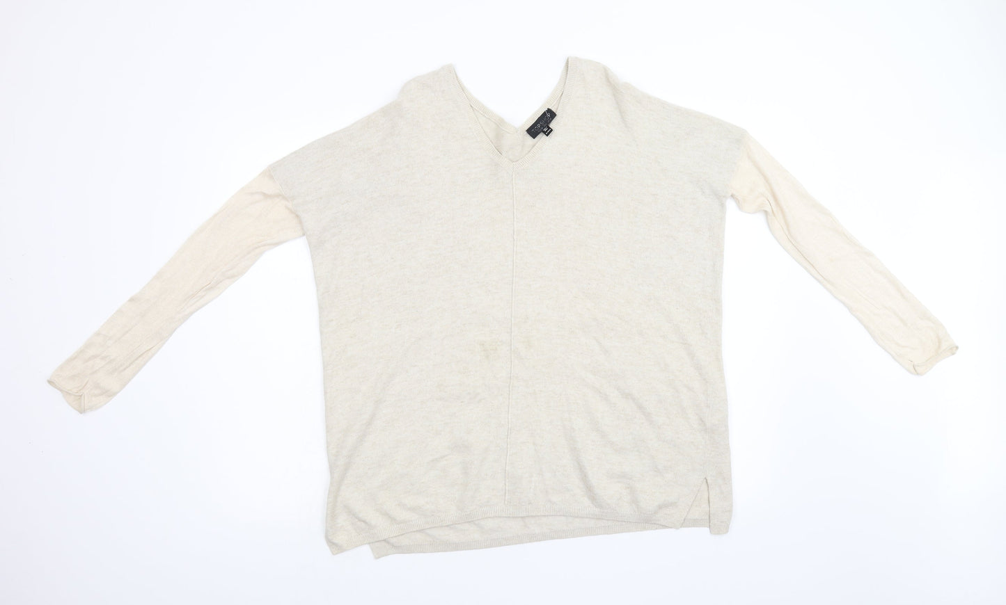Topshop Womens Beige  Knit Pullover Jumper Size 10
