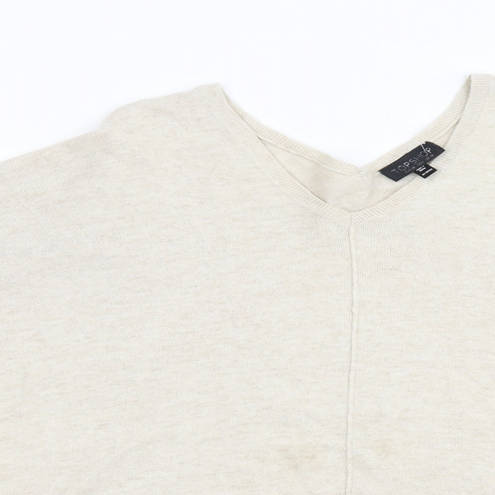 Topshop Womens Beige  Knit Pullover Jumper Size 10