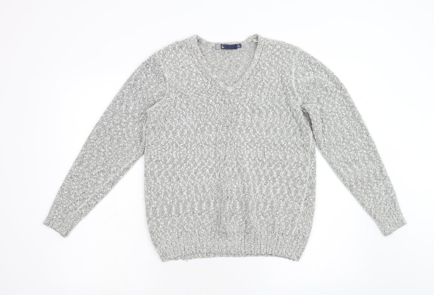 Isle Womens Grey  Knit Pullover Jumper Size M