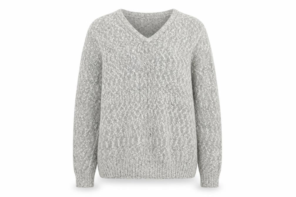 Isle Womens Grey  Knit Pullover Jumper Size M