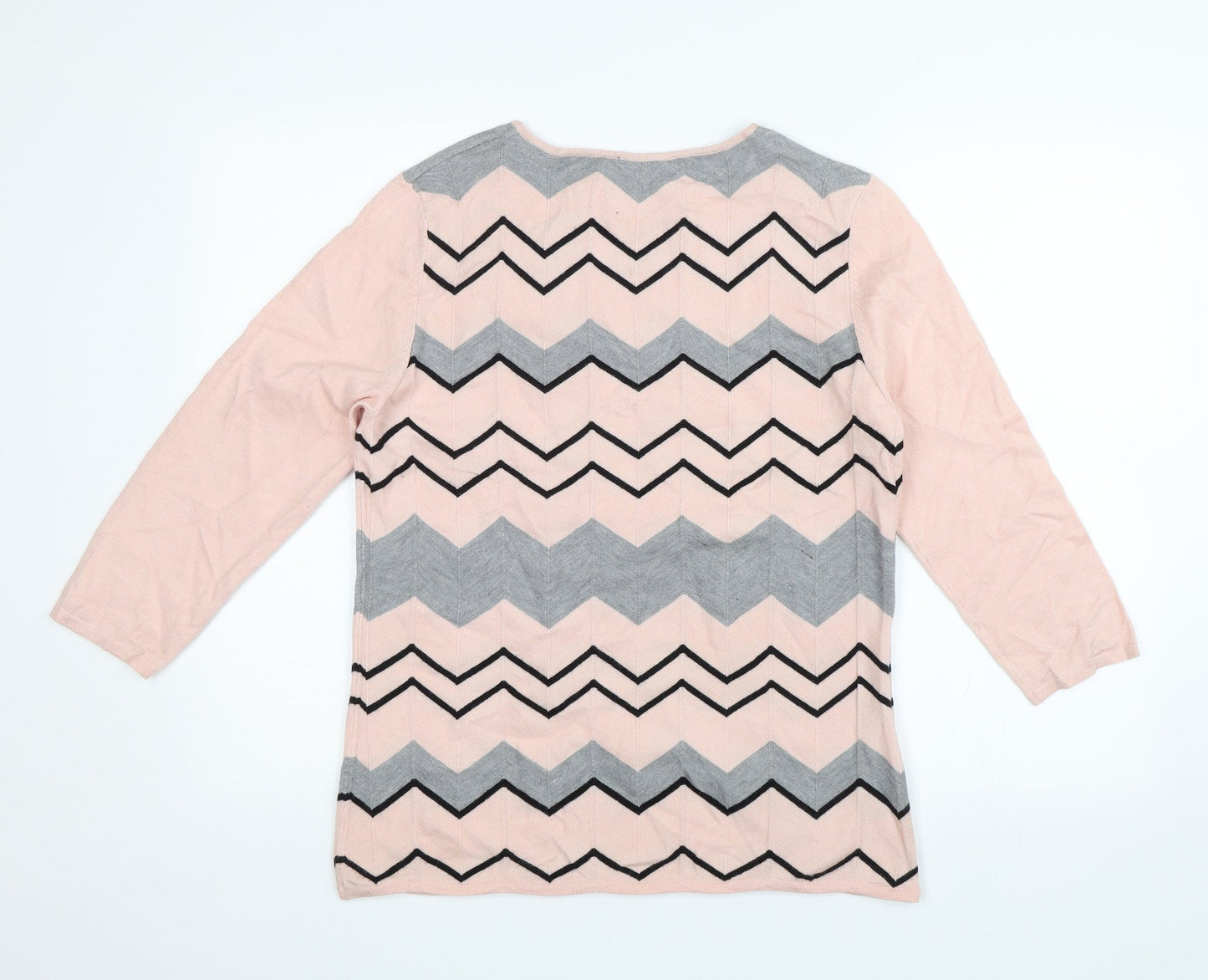 Bonmarché Womens Pink Striped  Pullover Jumper Size 12