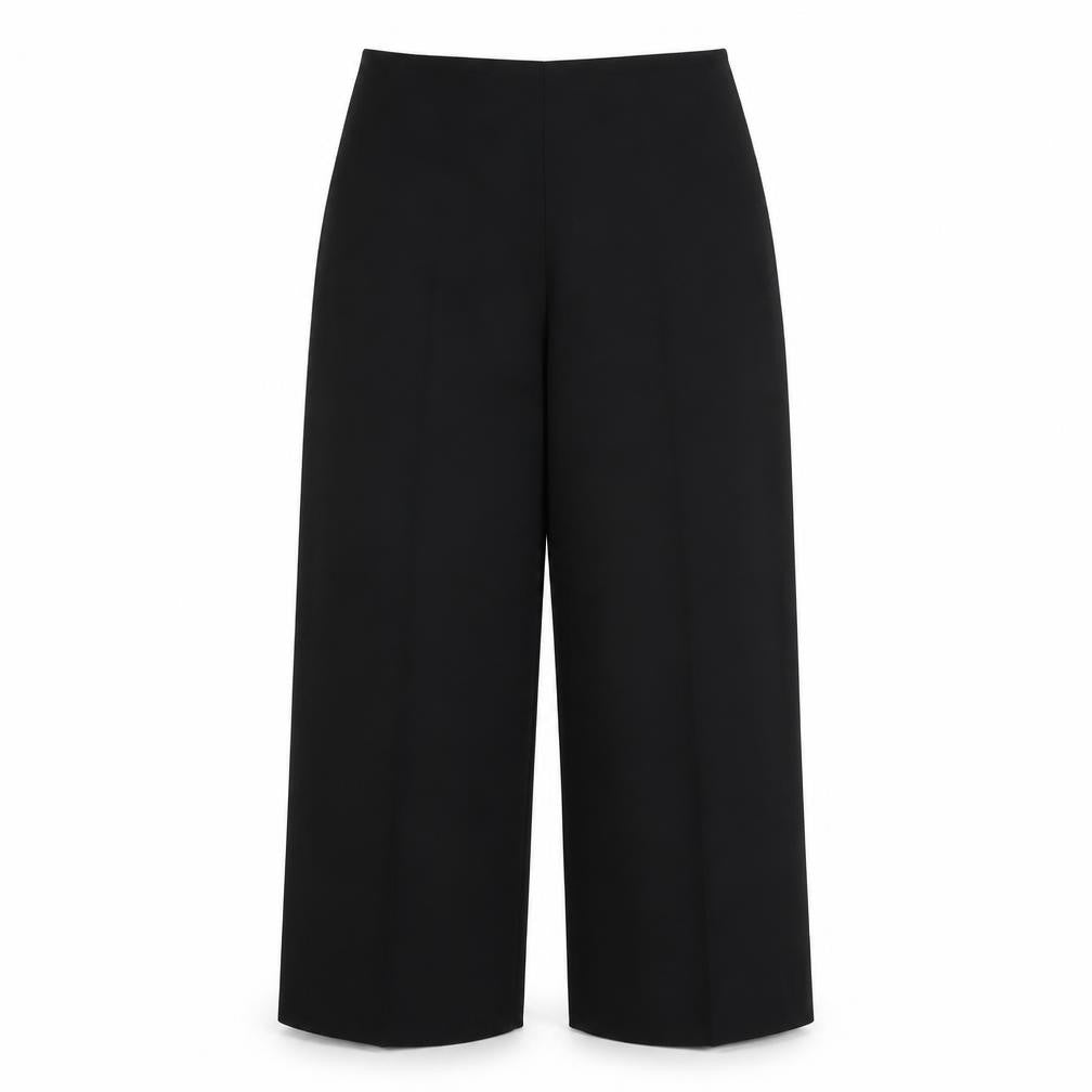 Front view of Miss Selfridge women’s black dress pants trousers, size UK 8, 21-inch leg