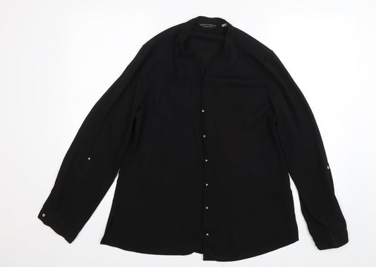 Dorothy Perkins Womens Black   Basic Button-Up Size 14