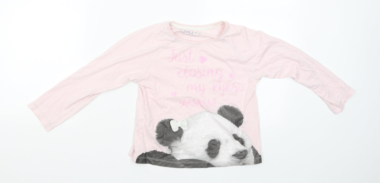 Sweet Dreams Girls Pink   Basic T-Shirt Size 7 Years  - Panda