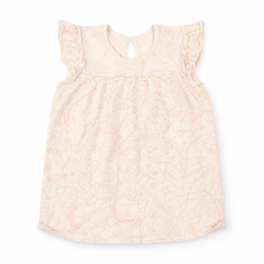 Front view of George girls’ pink floral a-line, size 6-9, months