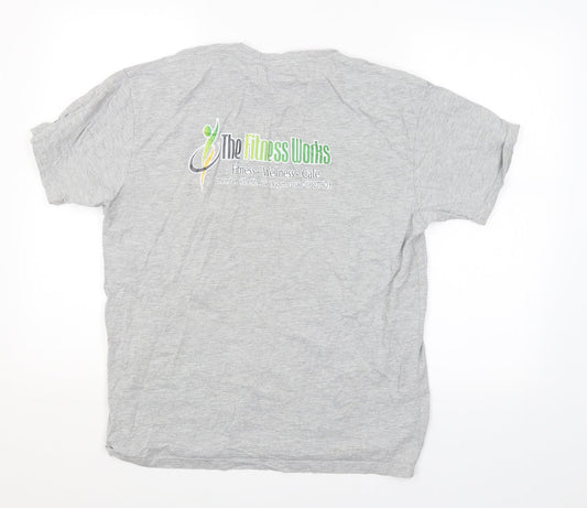 Uneek Womens Grey   Basic T-Shirt Size L  - The Fitness works